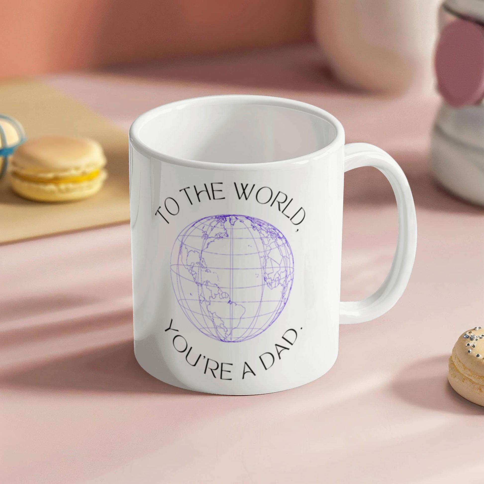 “My First Hero, My Whole World – Dad” Coffee Mug (personalize with photo)