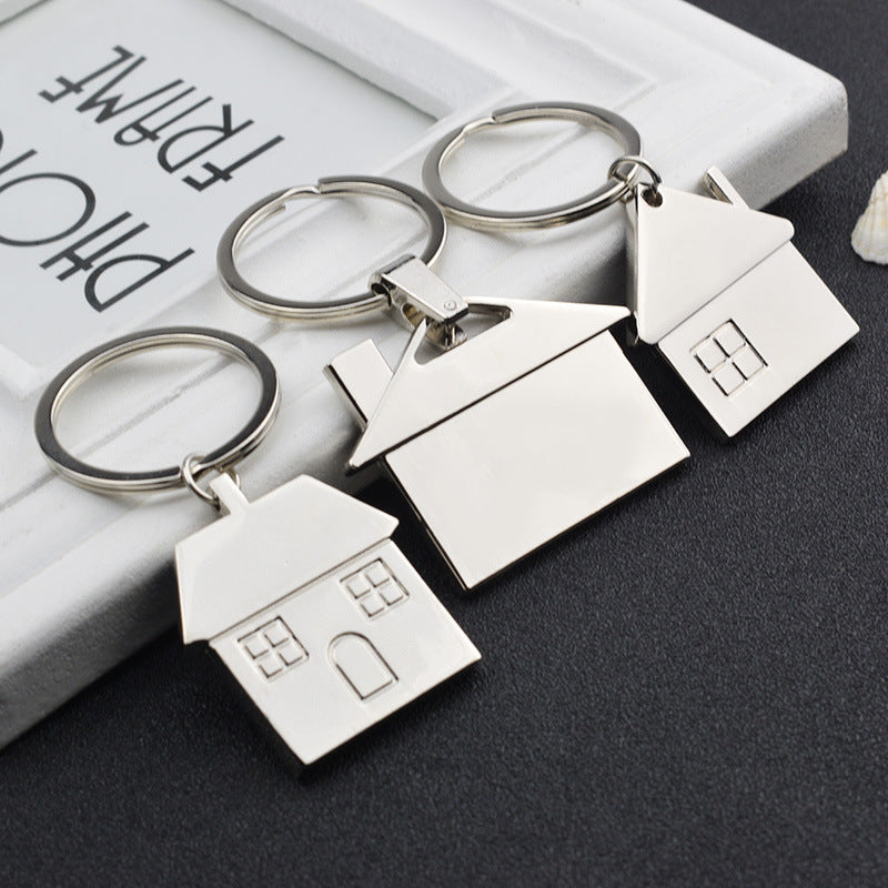 Creative Metal Real Estate Advertising Small Gift House Keychain