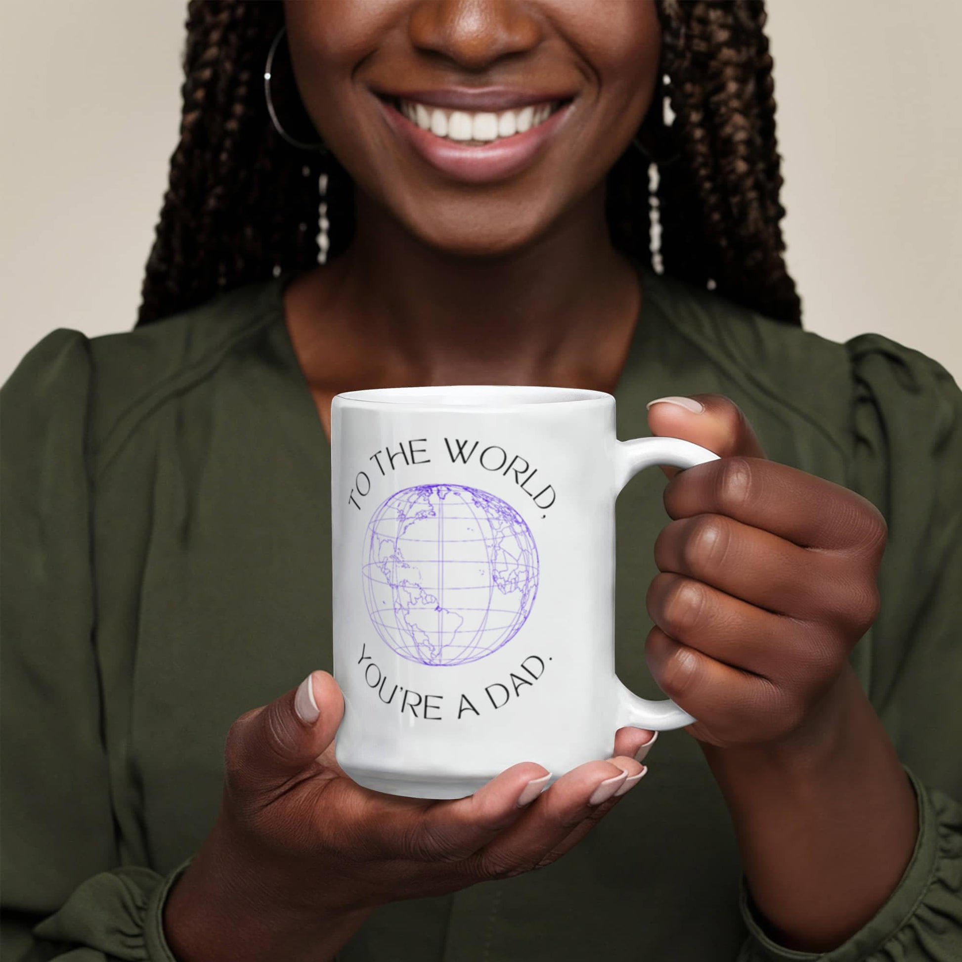 “My First Hero, My Whole World – Dad” Coffee Mug (personalize with photo)