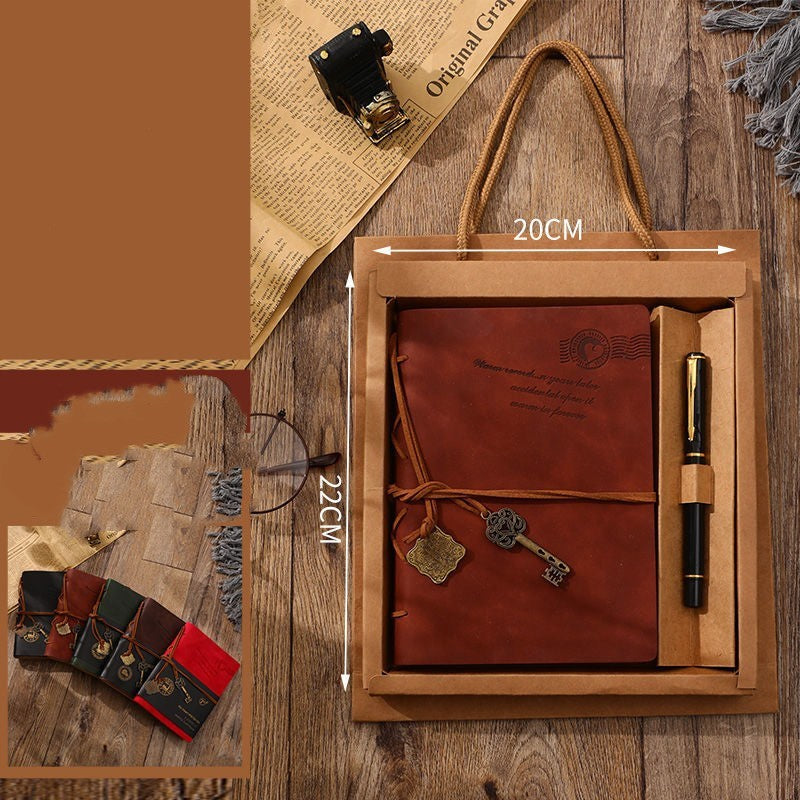 European And American Style Taped Blank Notebook With Pen Gift Boxed