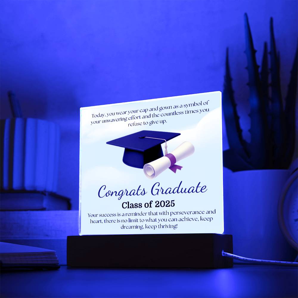 Sky's the Limit: Congrats Graduate-Printed Square Acrylic Plaque (personalize with year of graduation)