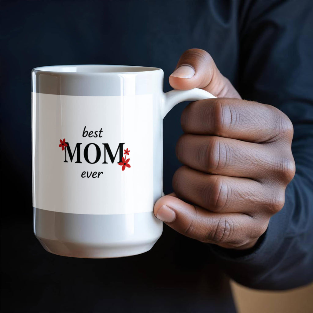 “Best Mom Ever” Floral Tribute Coffee Mug (personalize with children's names)