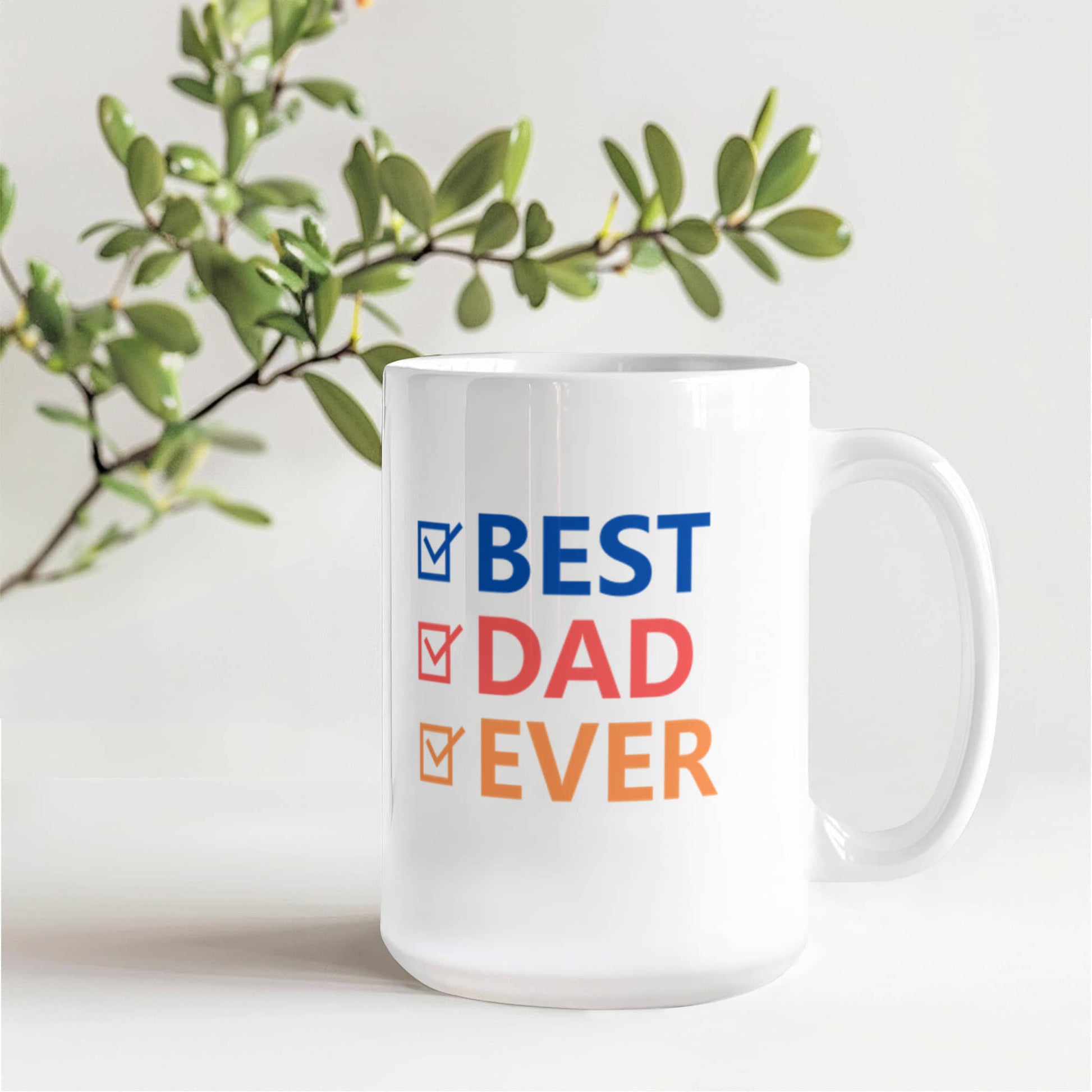 Best Dad Ever – Father's Day Checklist of Love Coffee mug (personalize with children's names)