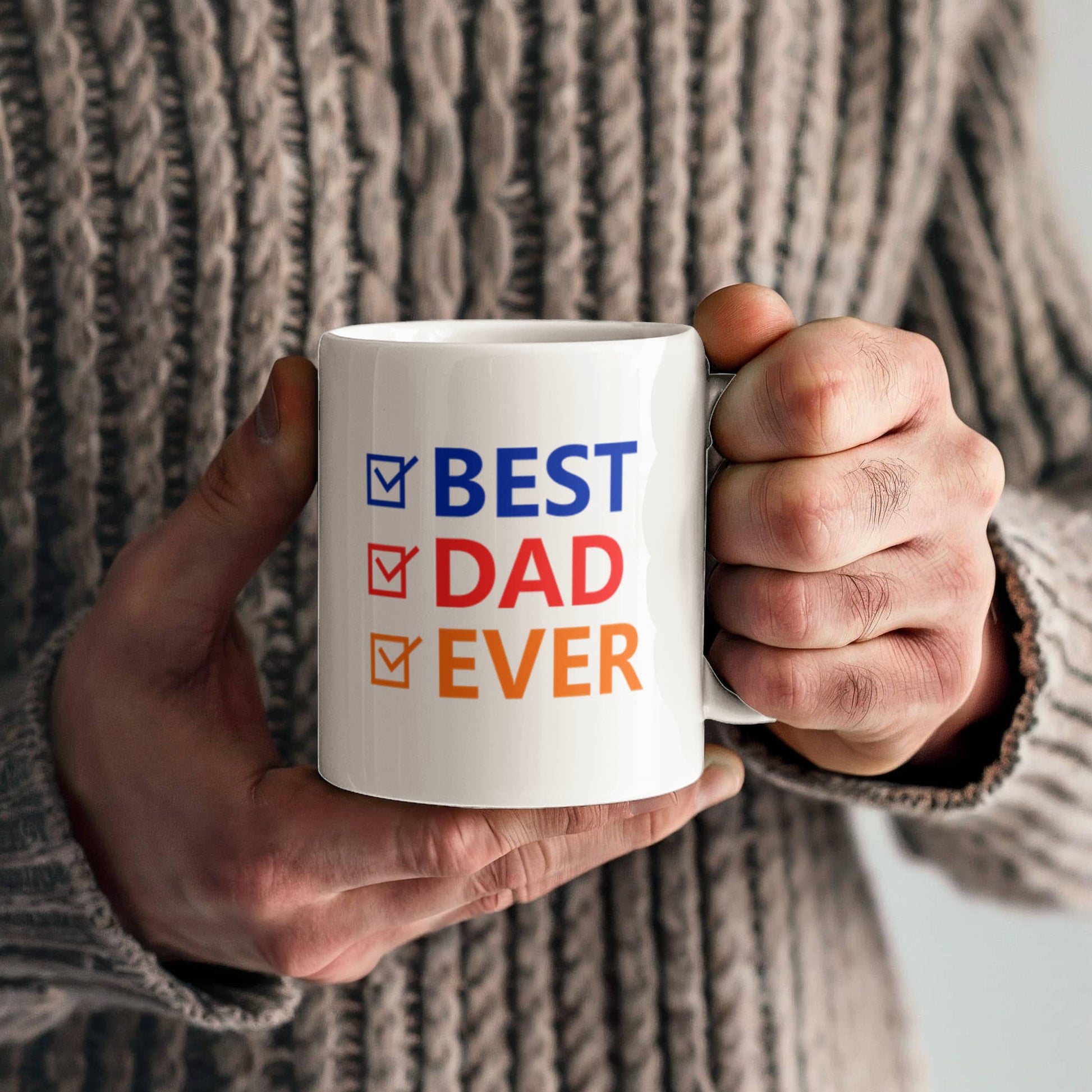 Best Dad Ever – Father's Day Checklist of Love Coffee mug (personalize with children's names)
