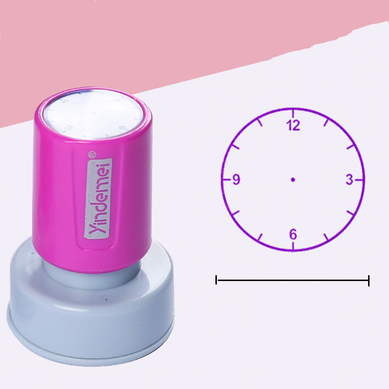 Child Teacher Teaching Clock Stamp
