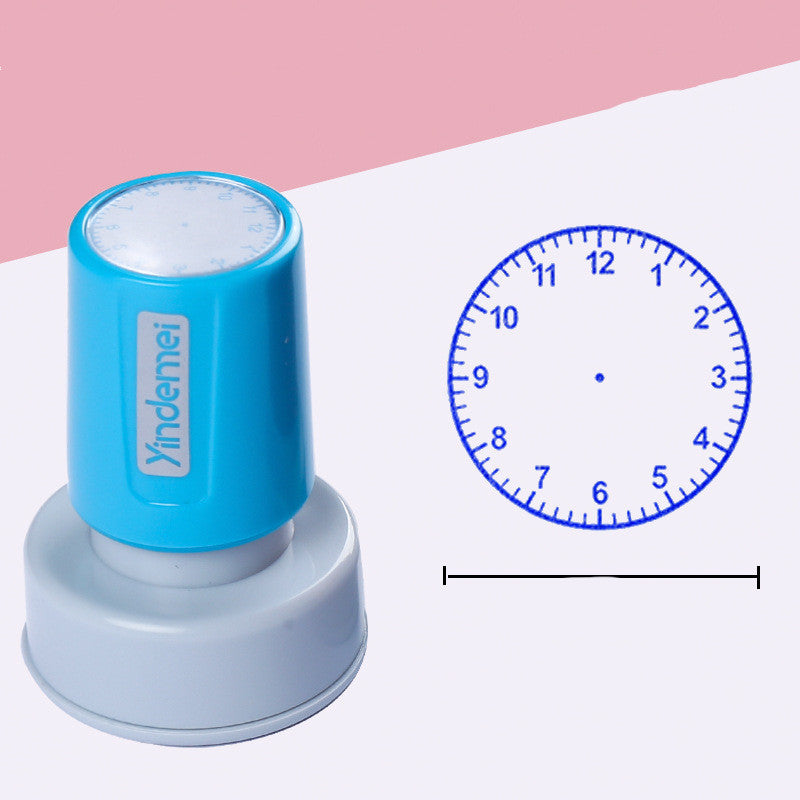 Child Teacher Teaching Clock Stamp