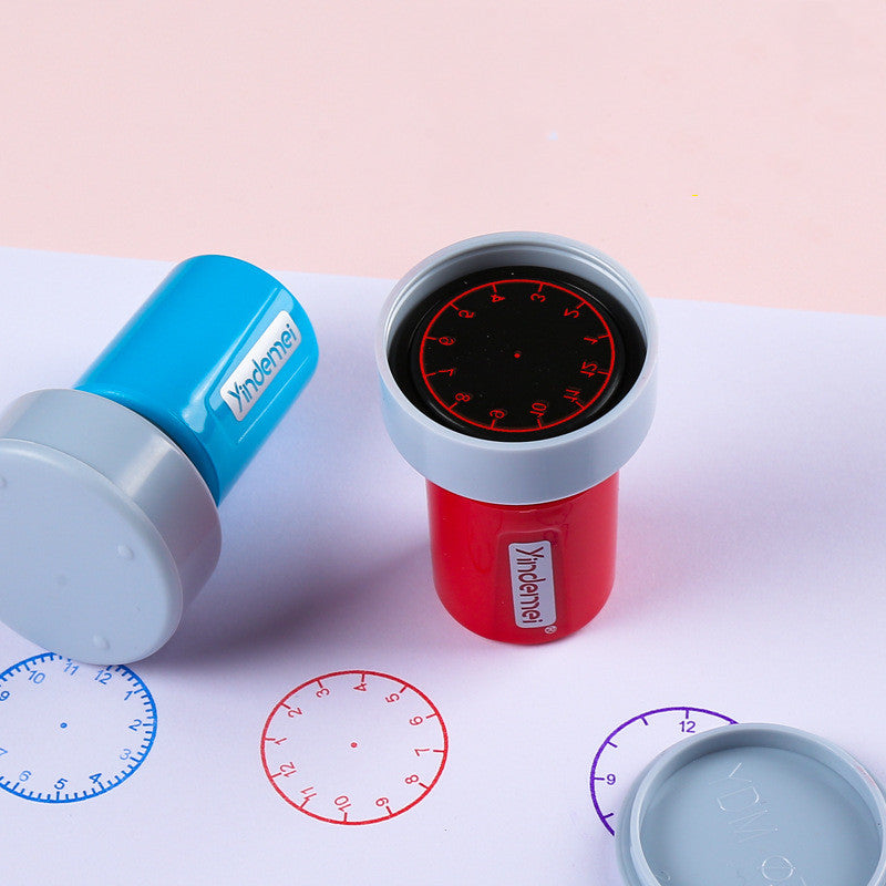 Child Teacher Teaching Clock Stamp