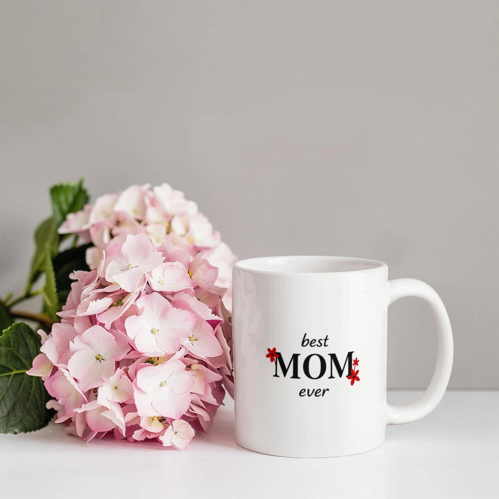 “Best Mom Ever” Floral Tribute Coffee Mug (personalize with children's names)