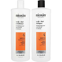 Nioxin System 4 Scalp Therapy Conditioner And Cleanser Shampoo For Colored Hair With Progressed Thinning Liter Duo