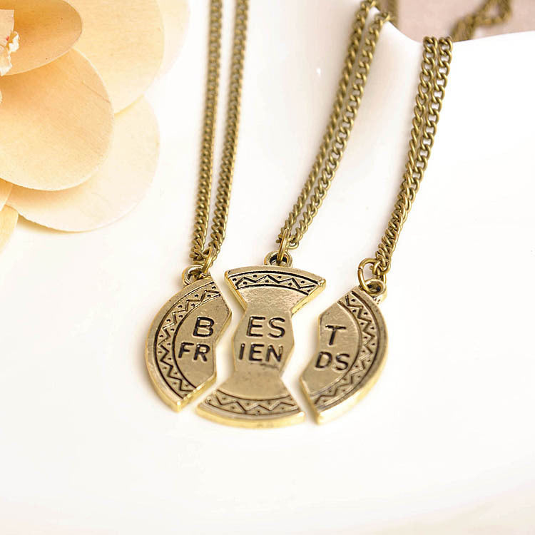 Europe And America Creative Can Be Spliced With Fashion Letters Best Friends Good Friend Necklace