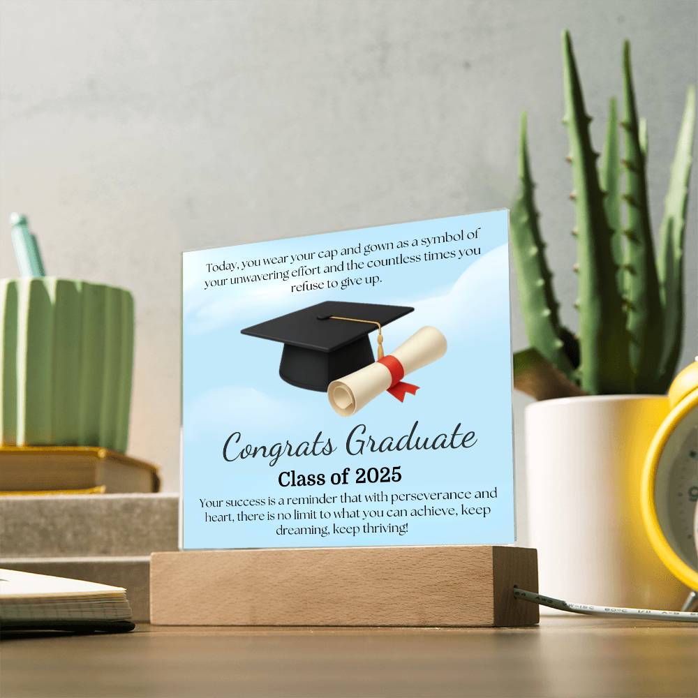 Sky's the Limit: Congrats Graduate-Printed Square Acrylic Plaque (personalize with year of graduation)