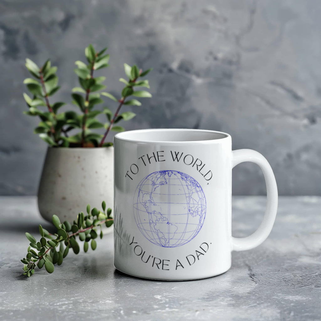 “My First Hero, My Whole World – Dad” Coffee Mug (personalize with photo)