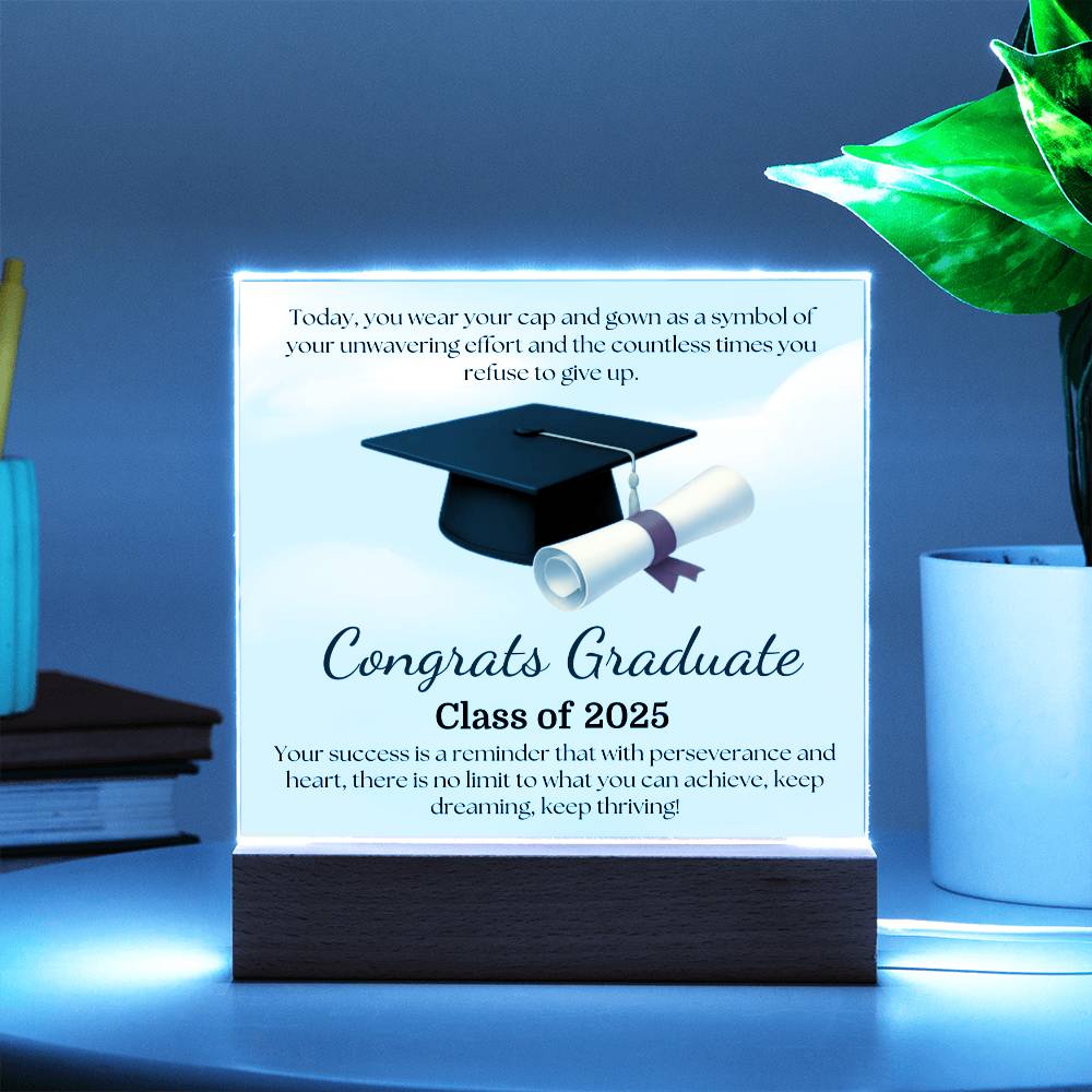 Sky's the Limit: Congrats Graduate-Printed Square Acrylic Plaque (personalize with year of graduation)