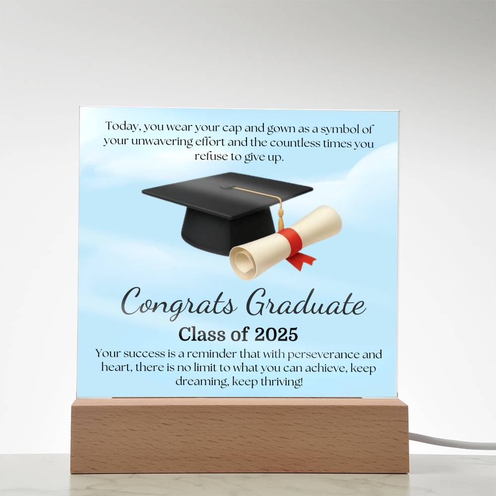 Sky's the Limit: Congrats Graduate-Printed Square Acrylic Plaque (personalize with year of graduation)