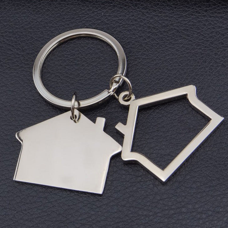 Creative Real Estate Opening Gift Double-sided Laser Sculpture House Keychain