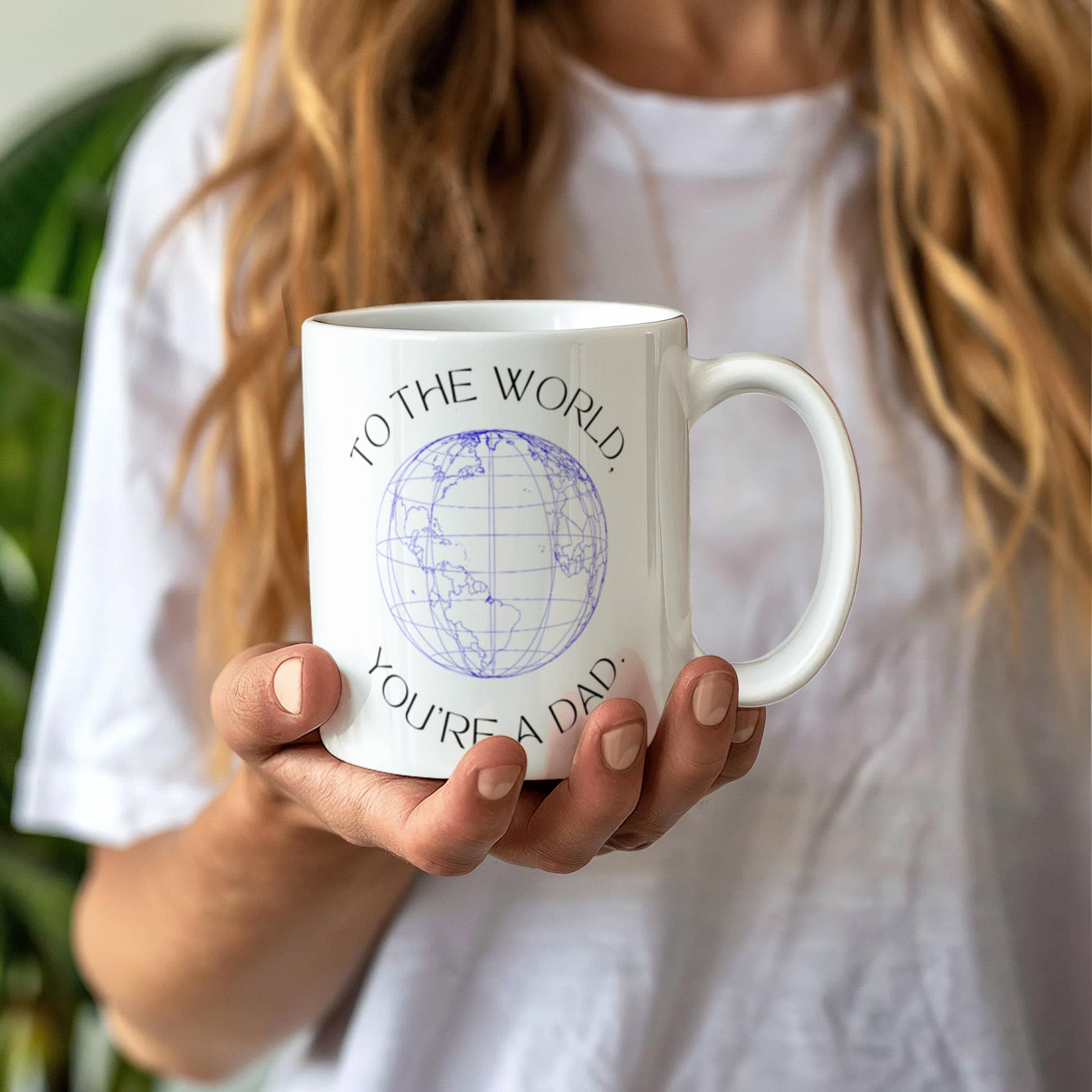 “My First Hero, My Whole World – Dad” Coffee Mug (personalize with photo)