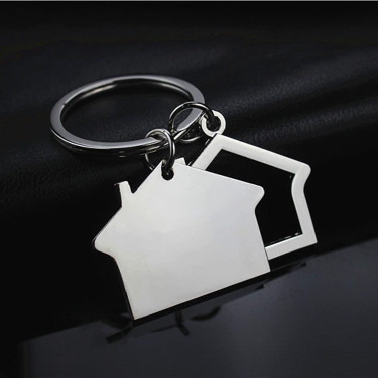 Creative Real Estate Opening Gift Double-sided Laser Sculpture House Keychain