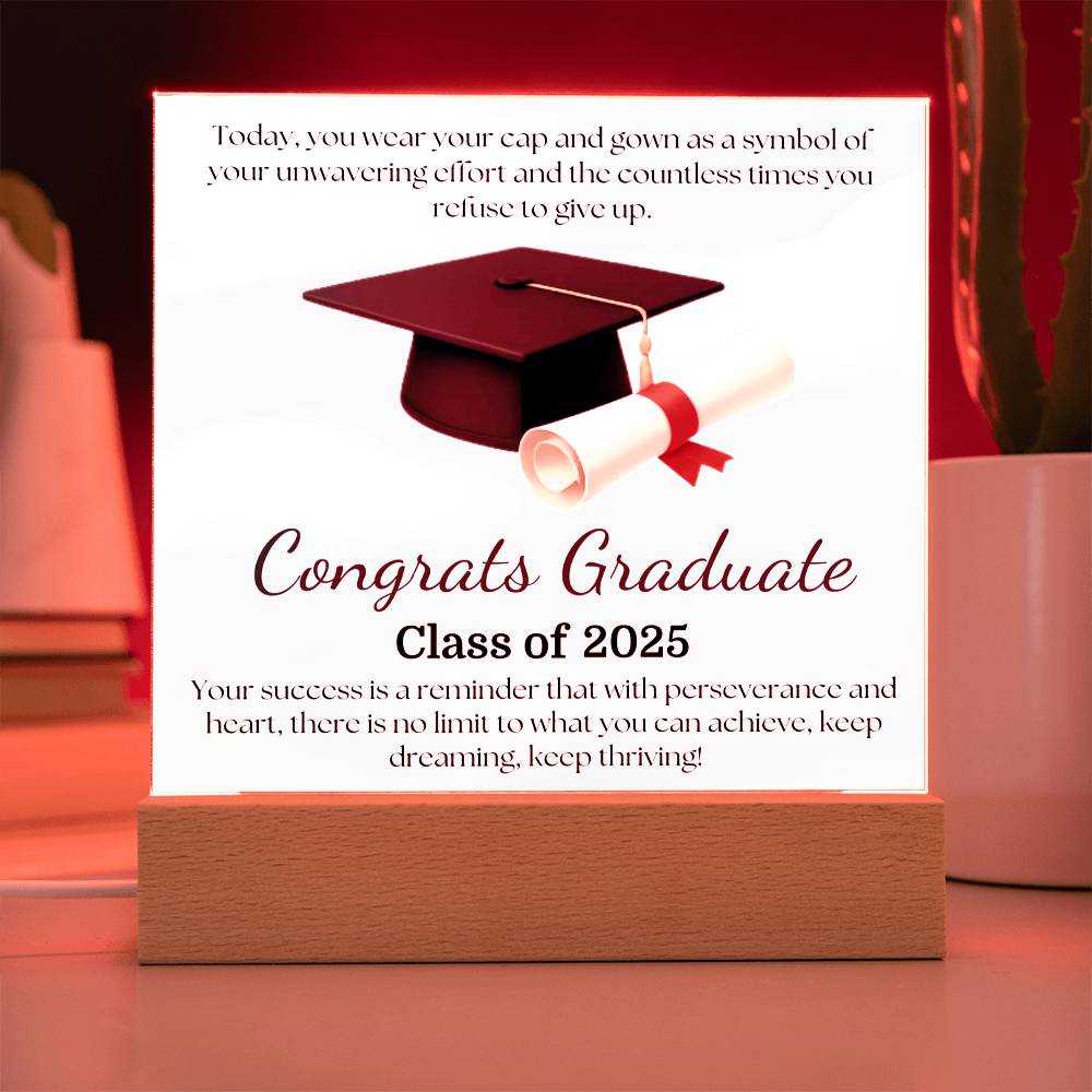 Sky's the Limit: Congrats Graduate-Printed Square Acrylic Plaque (personalize with year of graduation)
