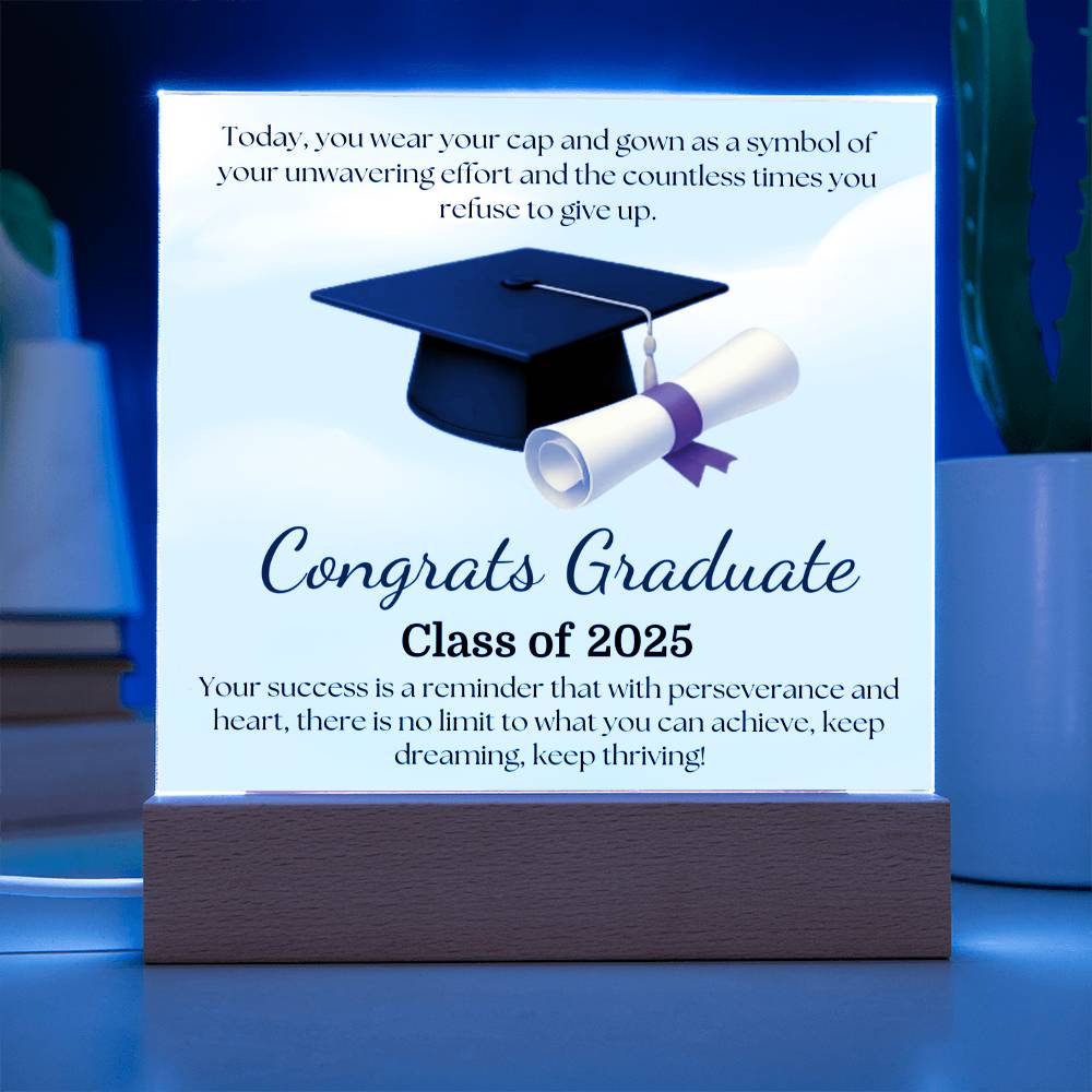 Sky's the Limit: Congrats Graduate-Printed Square Acrylic Plaque (personalize with year of graduation)