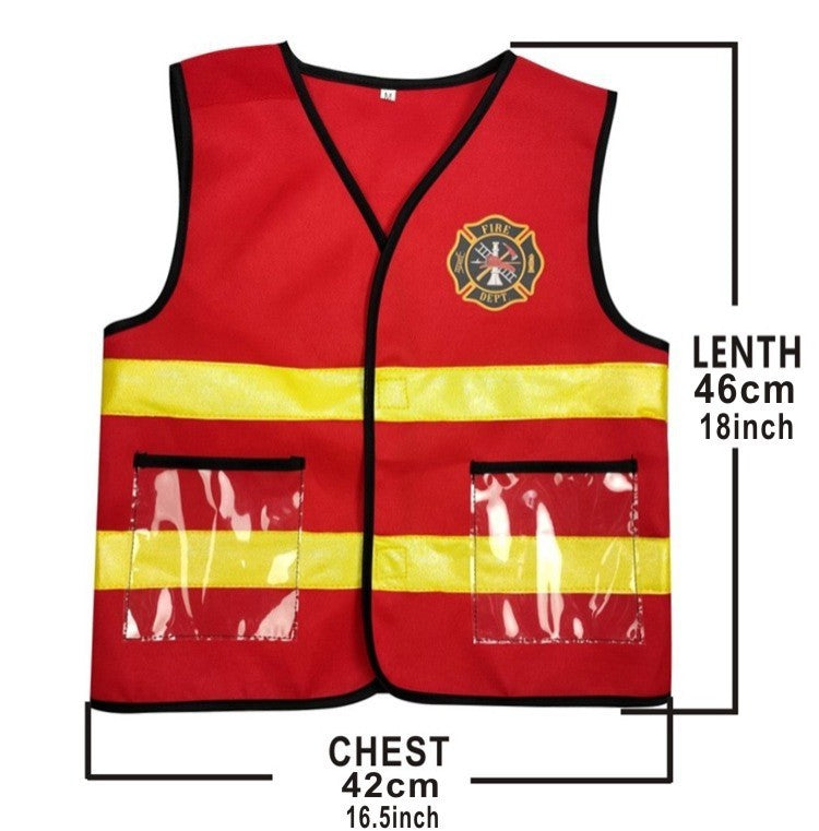 Children's Fire Fighter Vest 2-Piece Toy Set