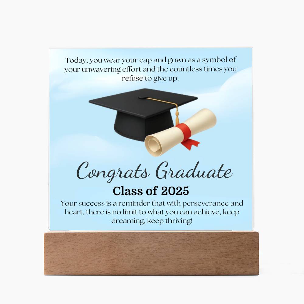 Sky's the Limit: Congrats Graduate-Printed Square Acrylic Plaque (personalize with year of graduation)