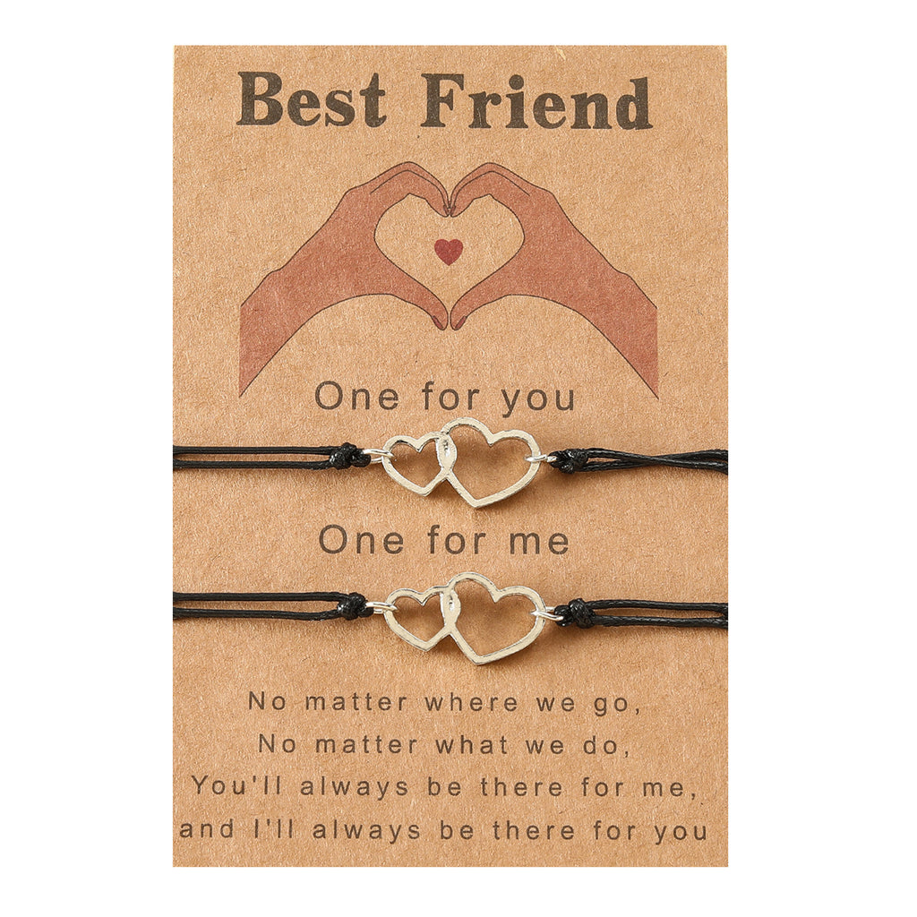 Alloy Love Good Friend Card Handmade Bracelet