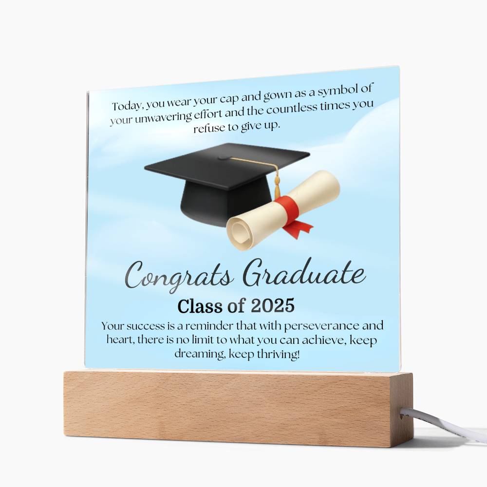Sky's the Limit: Congrats Graduate-Printed Square Acrylic Plaque (personalize with year of graduation)