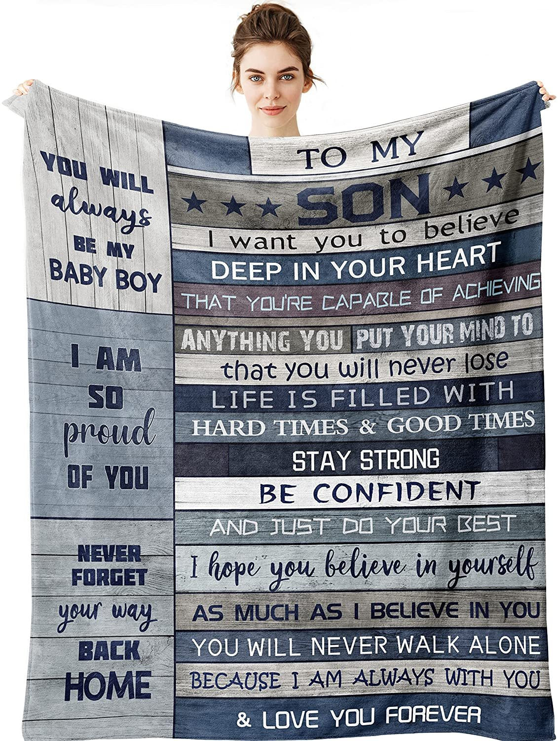 To My Grandson Gift Blanket (for graduations, birthdays)