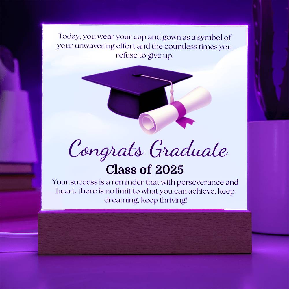 Sky's the Limit: Congrats Graduate-Printed Square Acrylic Plaque (personalize with year of graduation)
