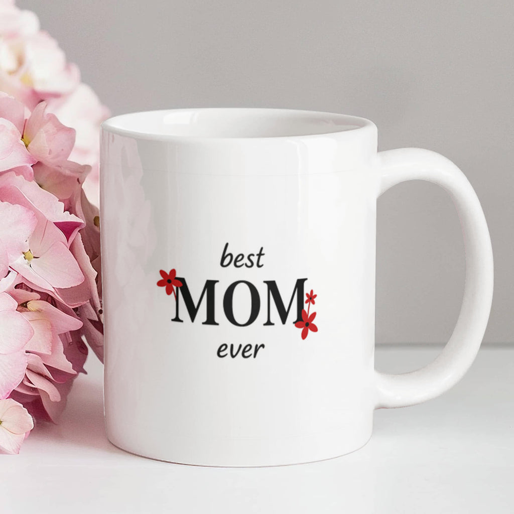 “Best Mom Ever” Floral Tribute Coffee Mug (personalize with children's names)