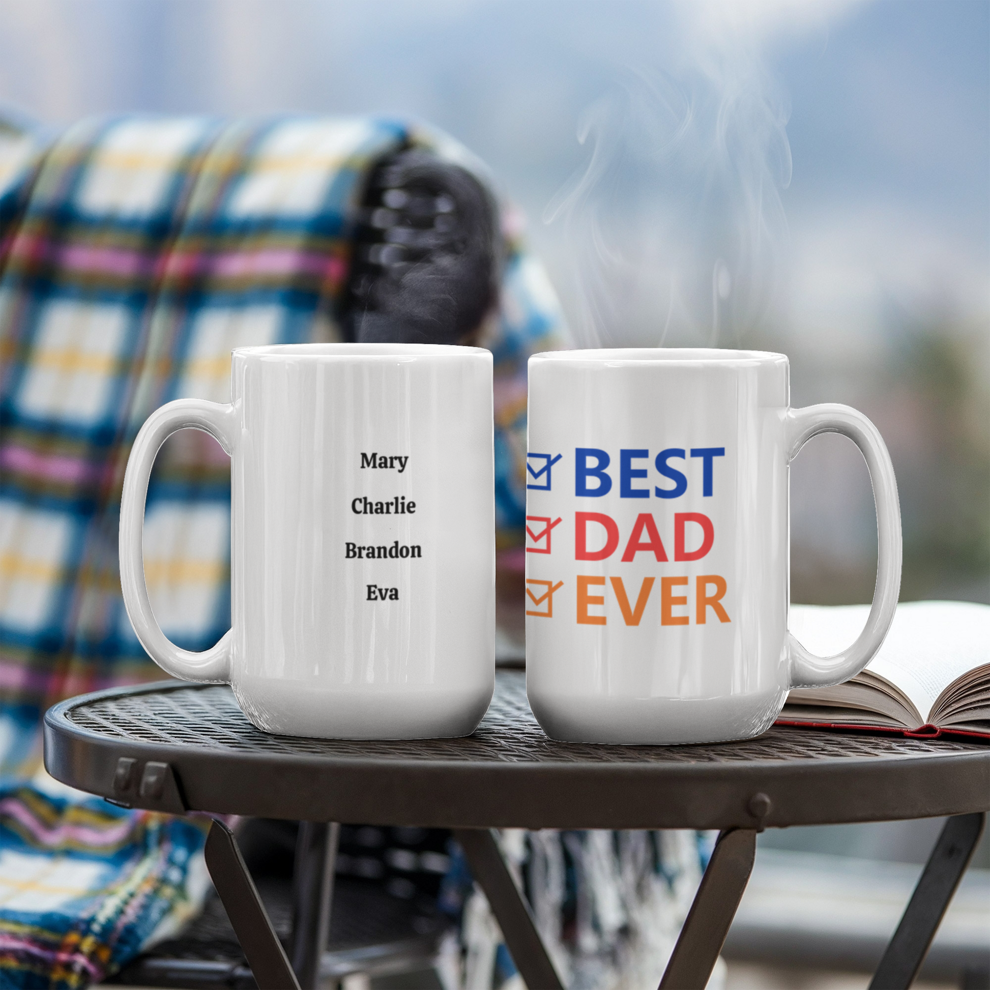 Best Dad Ever – Father's Day Checklist of Love Coffee mug (personalize with children's names)