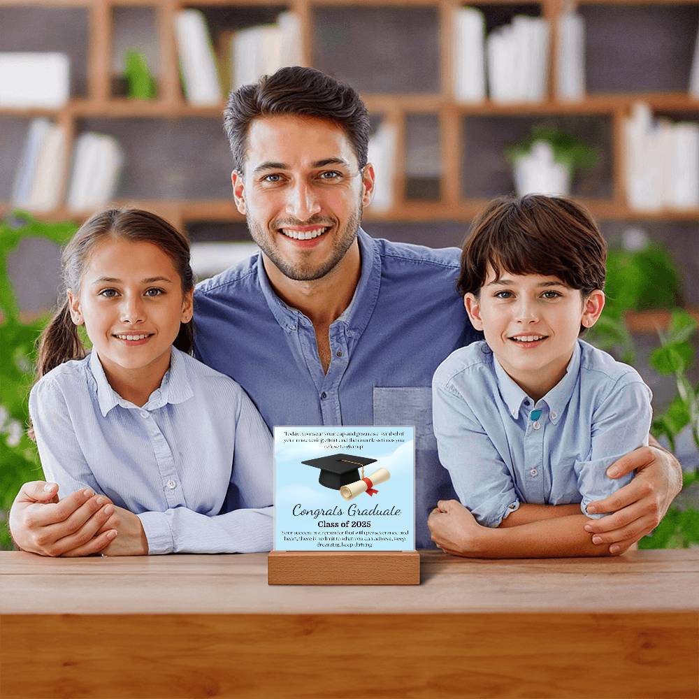 Sky's the Limit: Congrats Graduate-Printed Square Acrylic Plaque (personalize with year of graduation)