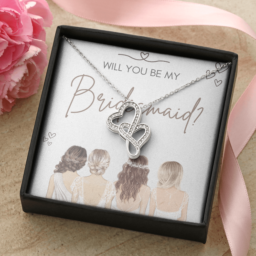 Together in Love: Will You Be My Bridesmaid?-Heart-to-Heart Pendant Necklace