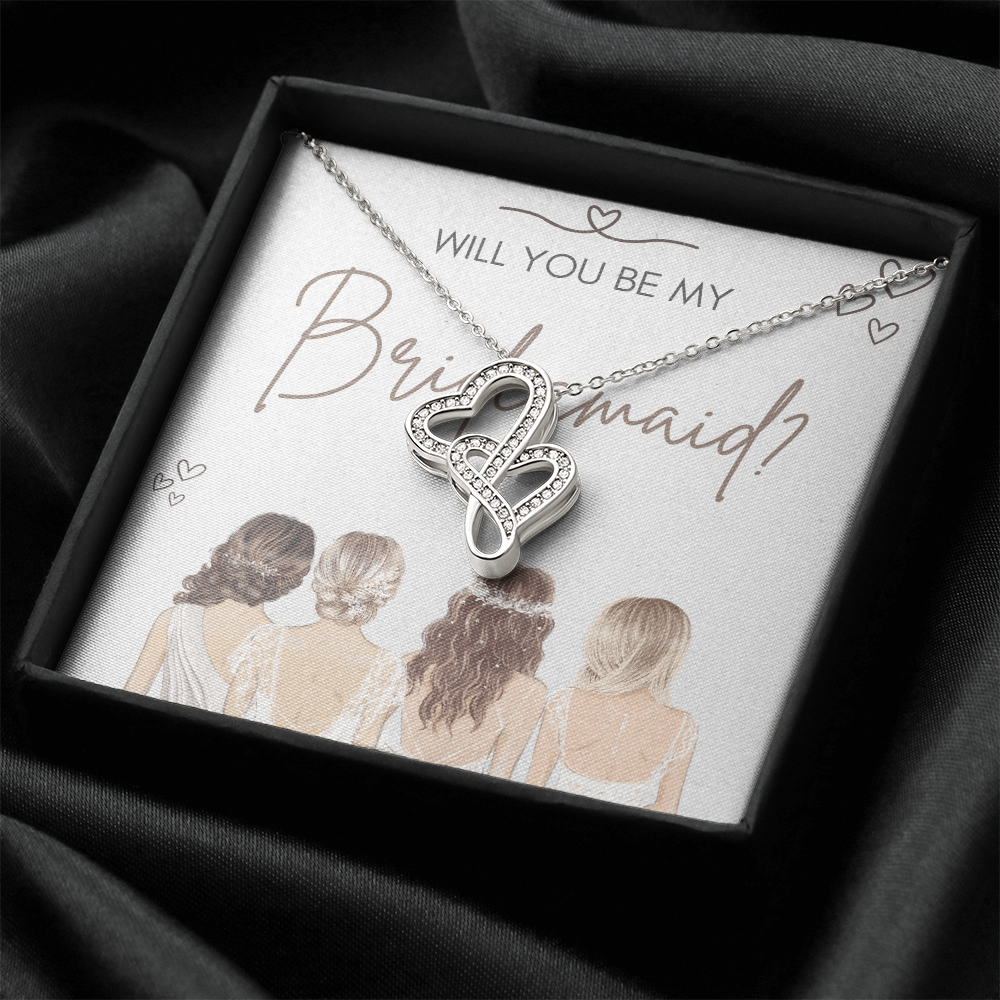Together in Love: Will You Be My Bridesmaid?-Heart-to-Heart Pendant Necklace