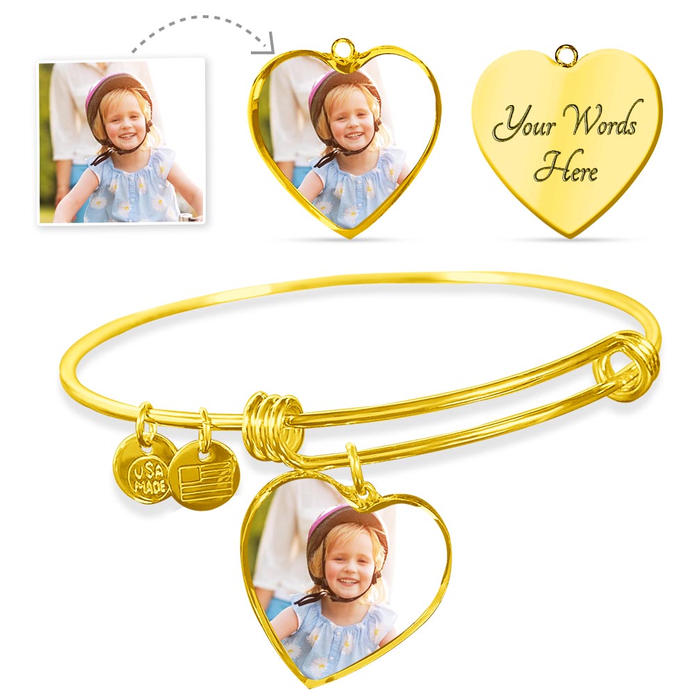 A Father's Heartfelt Pride: To My Graduate Girl-Luxury Heart Bangle