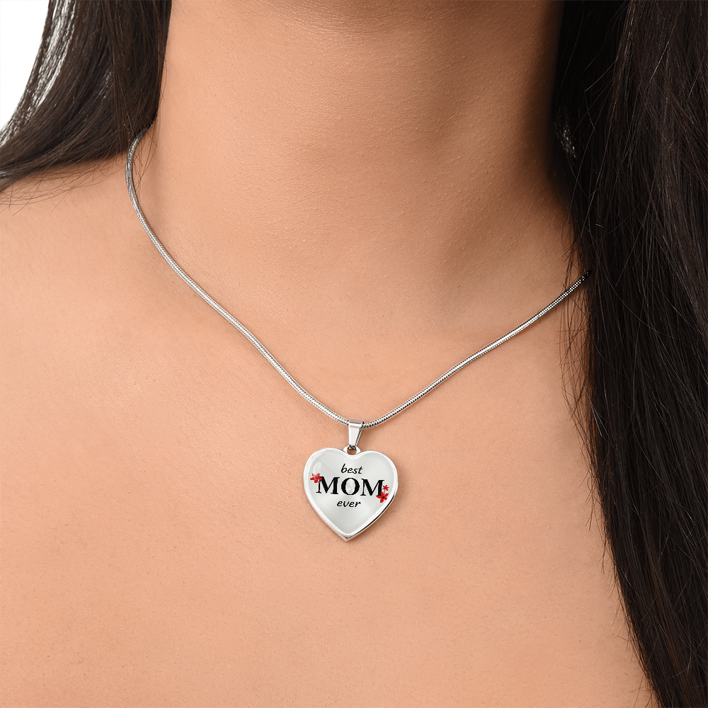 Best Mom Ever-Luxury Graphic Heart Necklace (with engraving option)