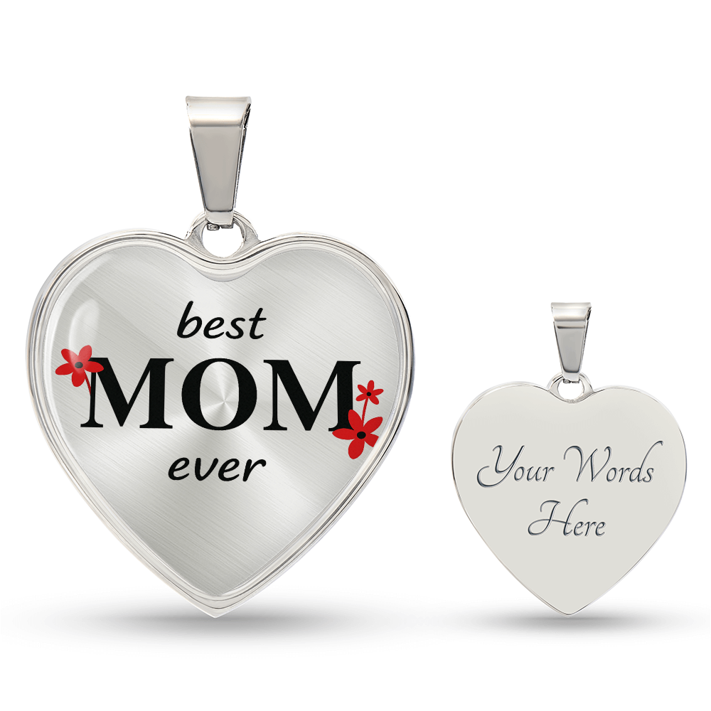 Best Mom Ever-Luxury Graphic Heart Necklace (with engraving option)