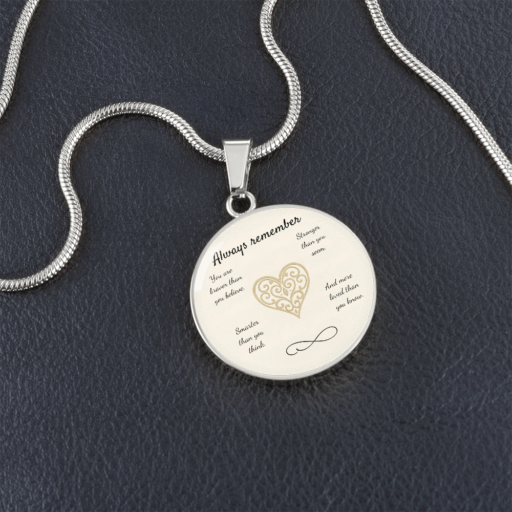 Braver, Stronger, Smarter-Luxury Graphic Circle Necklace (with engraving option)