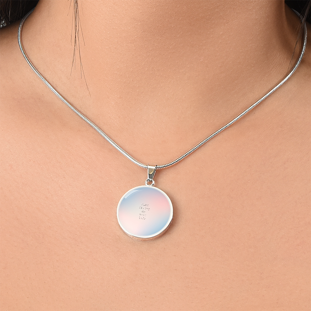 Living My Best Life – A Daily Reminder-Luxury Graphic Circle Necklace (with engraving option)