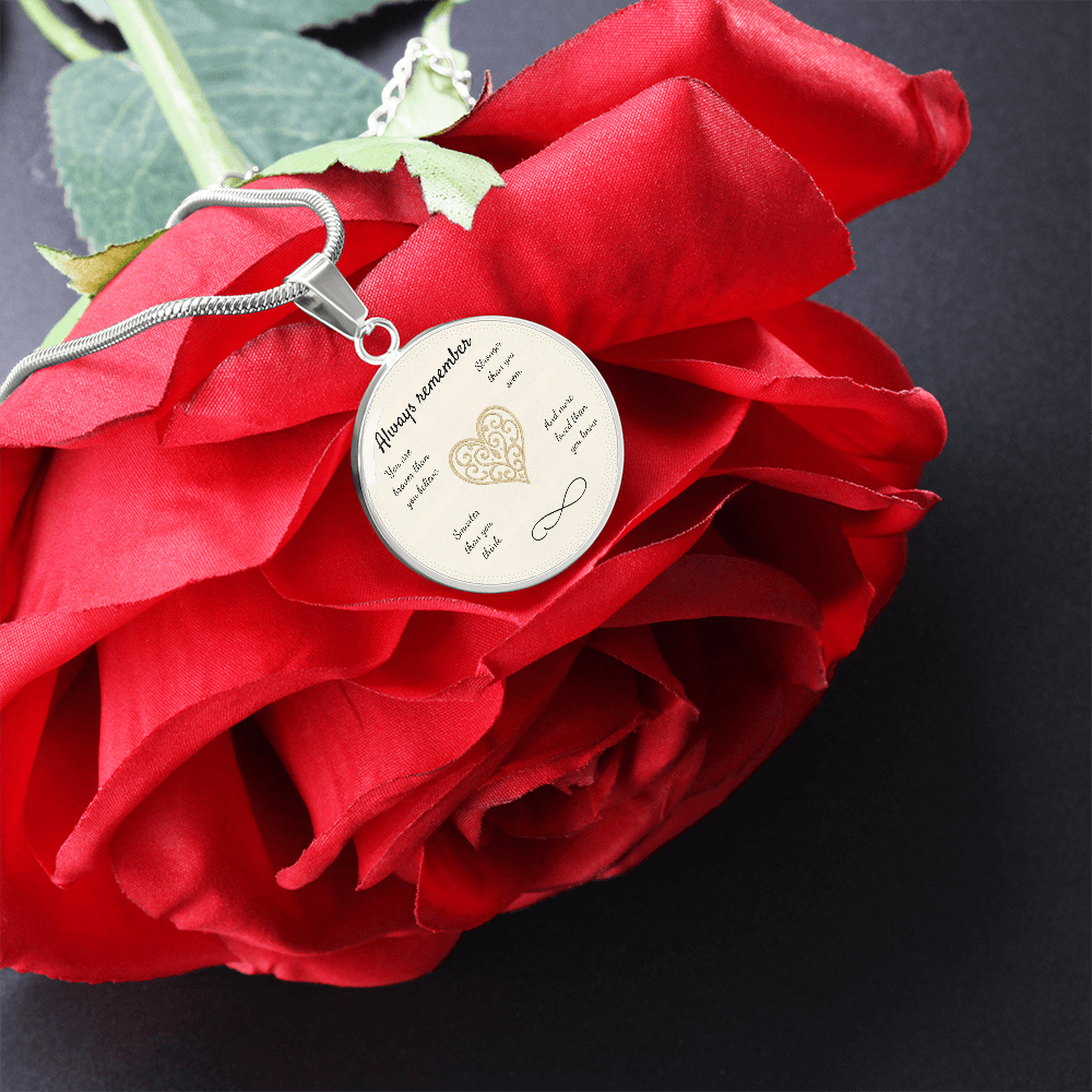 Braver, Stronger, Smarter-Luxury Graphic Circle Necklace (with engraving option)