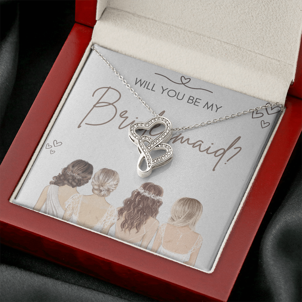 Together in Love: Will You Be My Bridesmaid?-Heart-to-Heart Pendant Necklace
