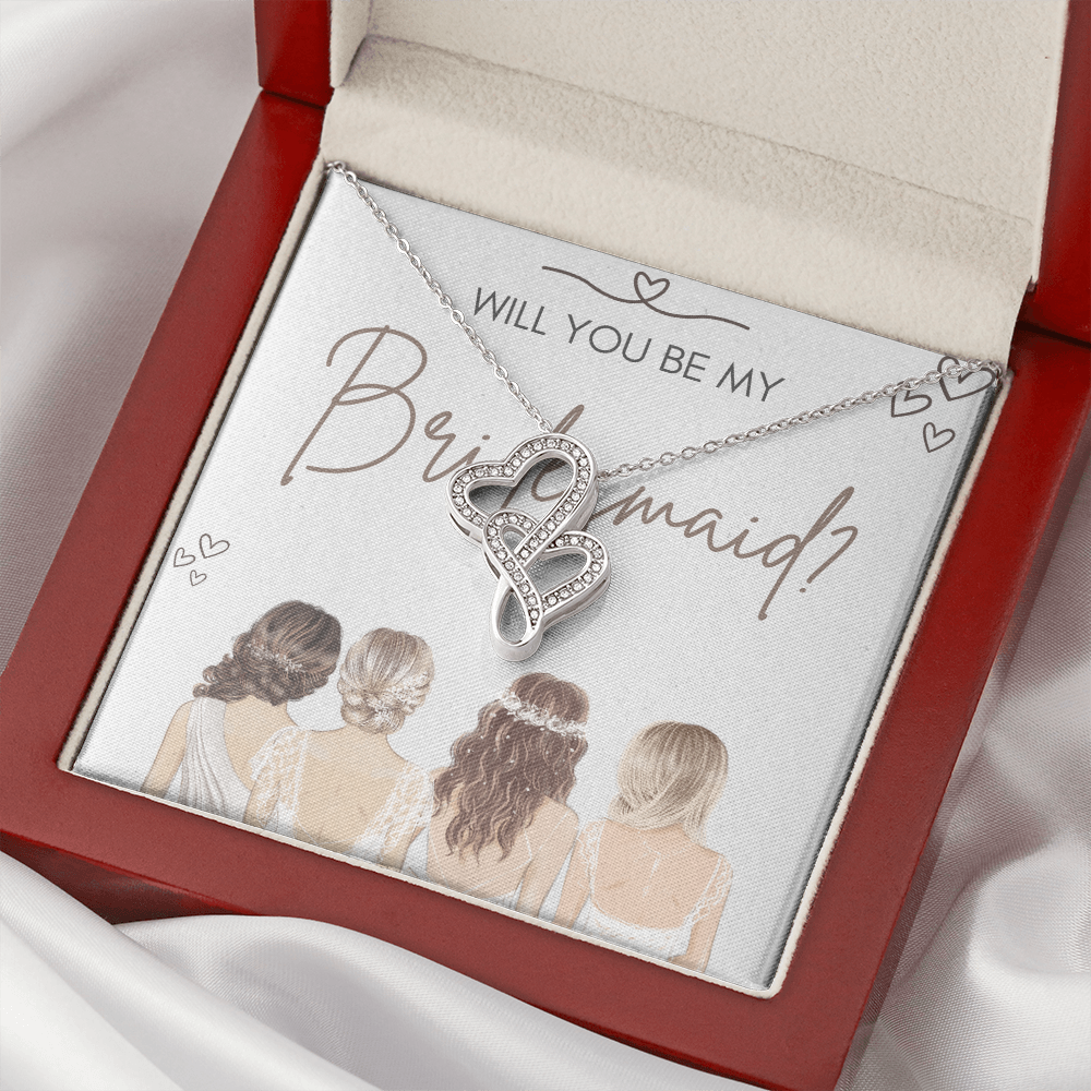 Together in Love: Will You Be My Bridesmaid?-Heart-to-Heart Pendant Necklace