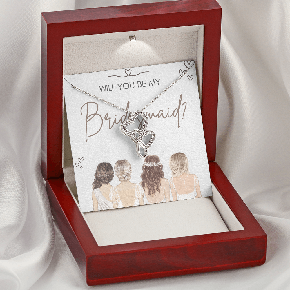 Together in Love: Will You Be My Bridesmaid?-Heart-to-Heart Pendant Necklace