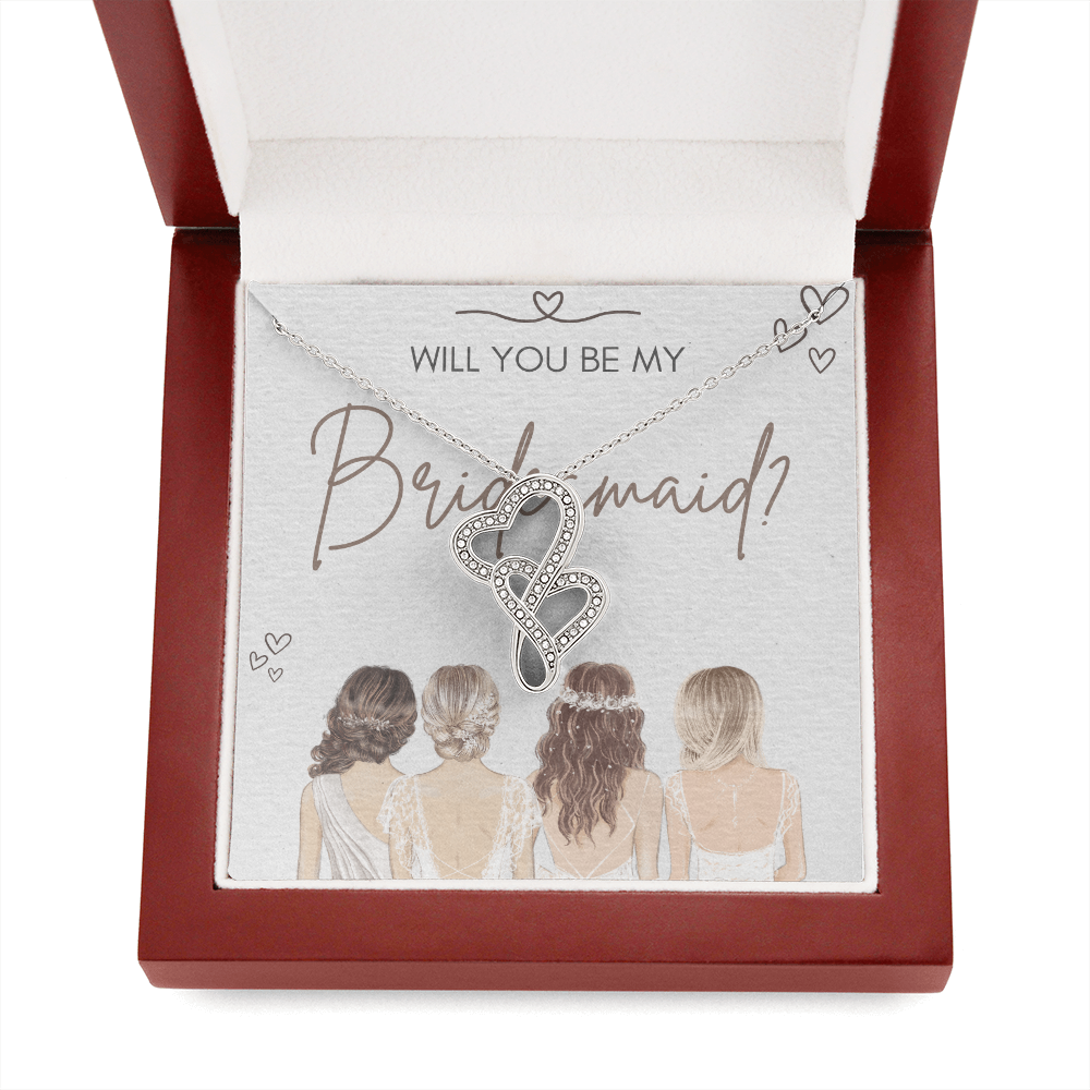 Together in Love: Will You Be My Bridesmaid?-Heart-to-Heart Pendant Necklace