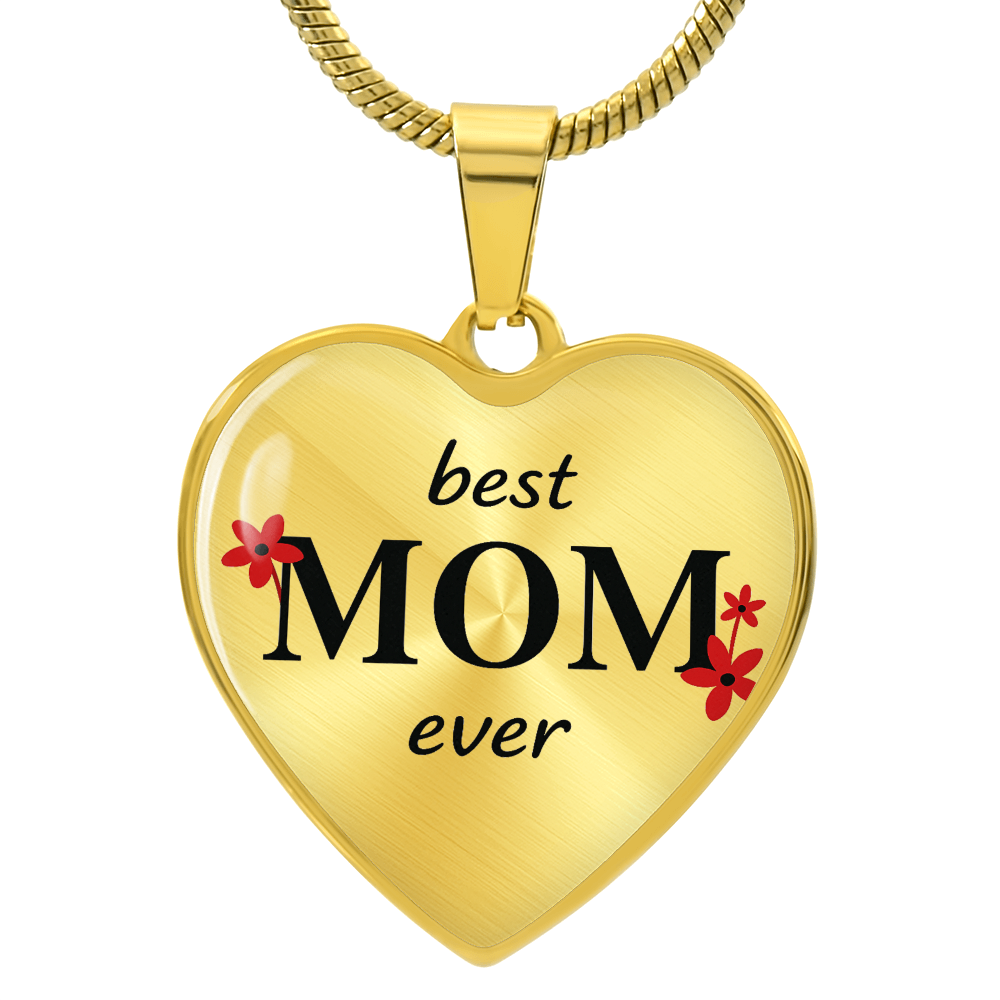 Best Mom Ever-Luxury Graphic Heart Necklace (with engraving option)