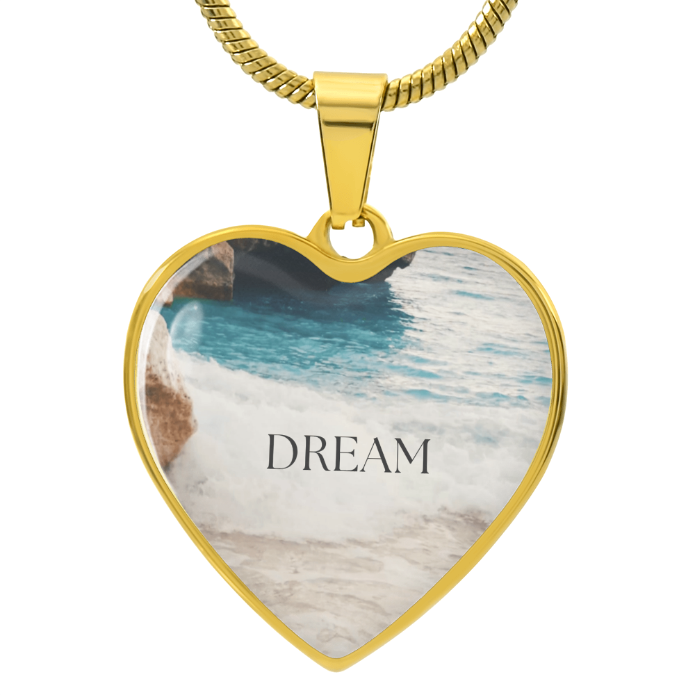 Where Dreams Meet the Tide-Luxury Graphic Heart Necklace (with engraving option)