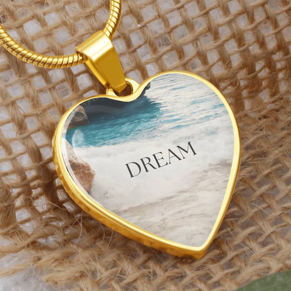 Where Dreams Meet the Tide-Luxury Graphic Heart Necklace (with engraving option)