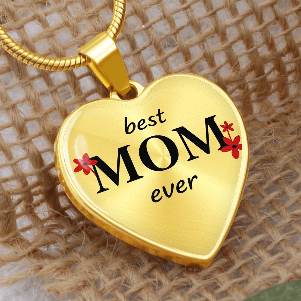 Best Mom Ever-Luxury Graphic Heart Necklace (with engraving option)