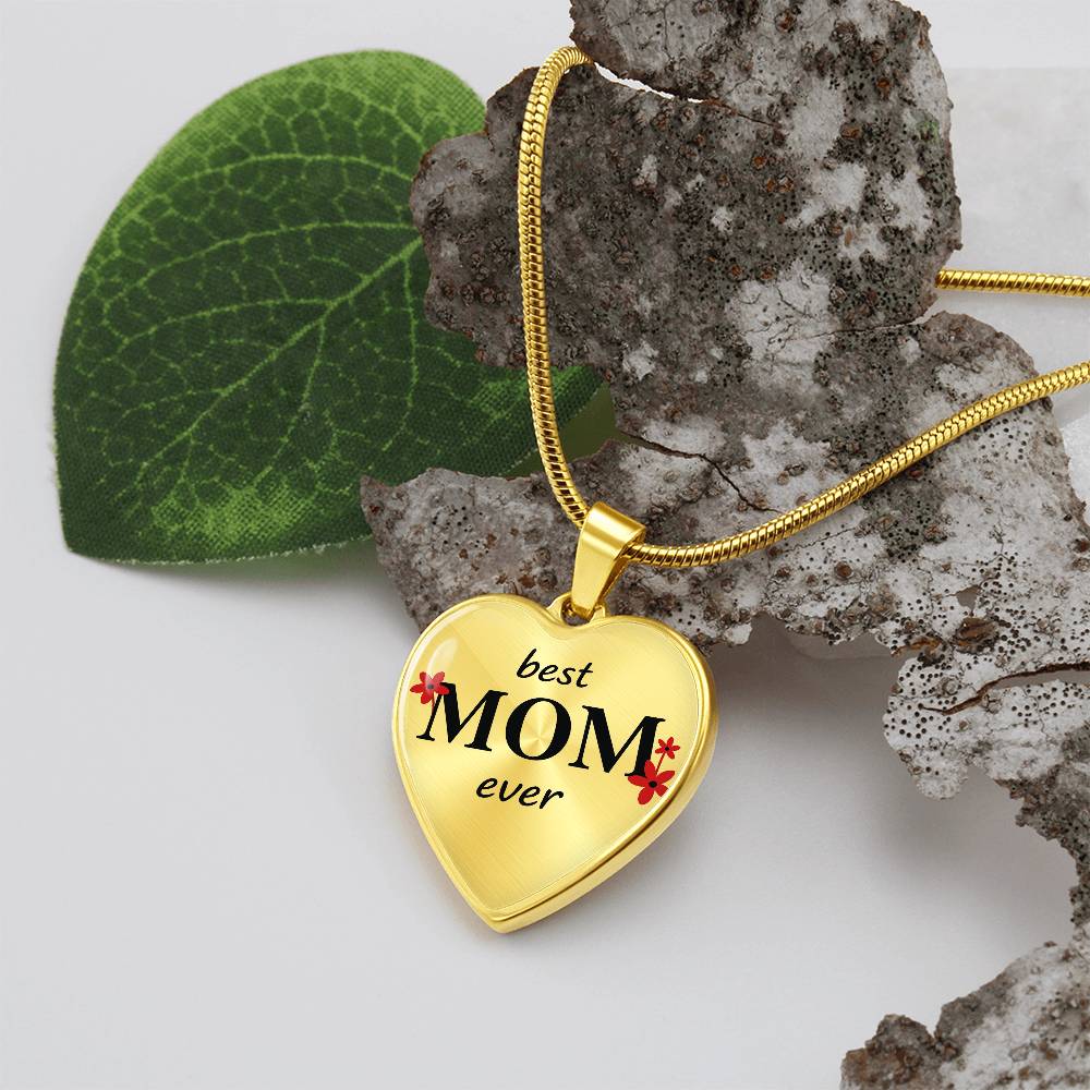 Best Mom Ever-Luxury Graphic Heart Necklace (with engraving option)