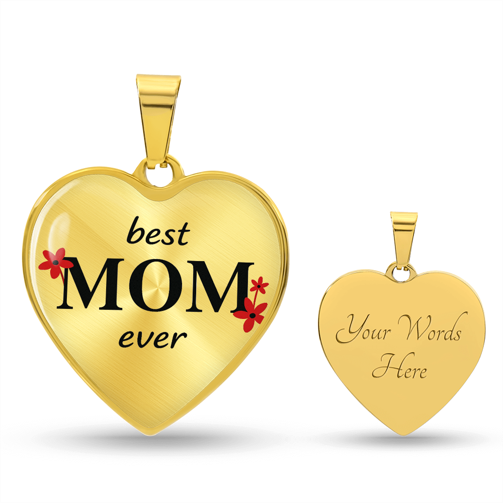 Best Mom Ever-Luxury Graphic Heart Necklace (with engraving option)